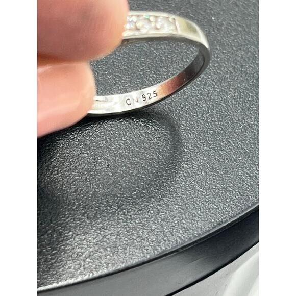 M M Signed Sterling Silver 925 Multicolor CZ Half Eternity Band Ring Sz 6.25 - Picture 6 of 15